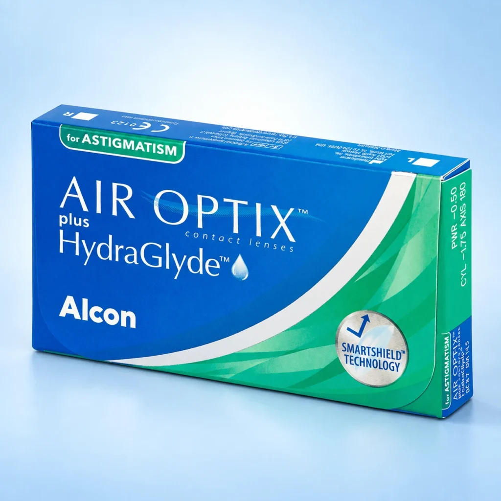 Alcon AIR OPTIX plus HydraGlyde for Astigmatism · 3 lentillas